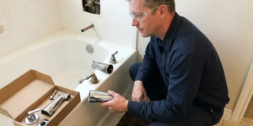 GNV Plumbing technician providing sink drain replacement in Wilmington