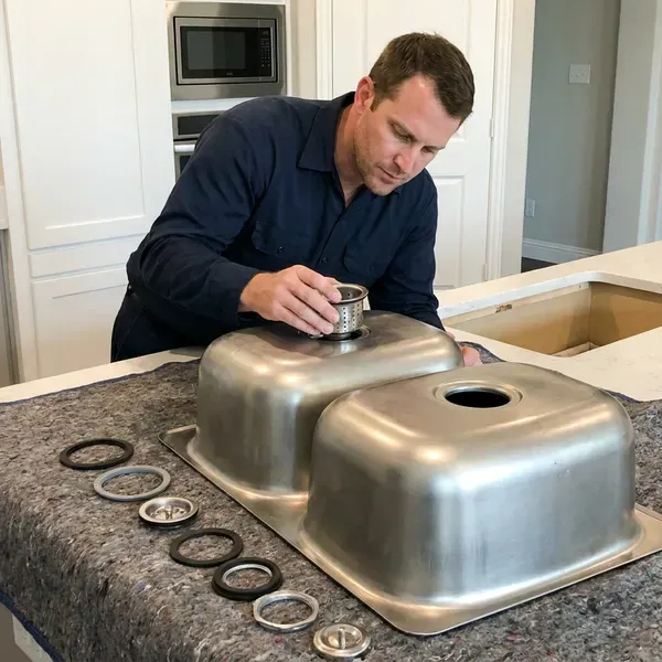 GNV Plumbing technician providing kitchen sink installation in Wilmington, DE