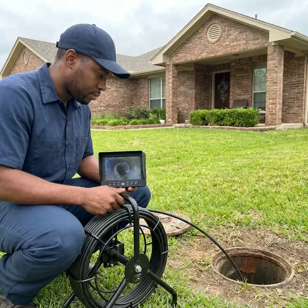 GNV Plumbing technician providing sewer line inspection in Wilmington, DE